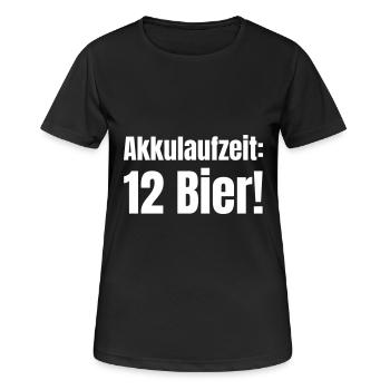 Autonomie de la batterie : 12 bières ! - T-shirt respirant Femme - noir - Devant - AI Model Female 172 light (172cm)