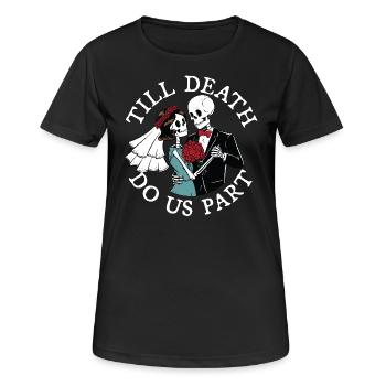 Jusqu’à ce que la mort nous sépare - T-shirt respirant Femme - noir - Devant - AI Model Female 172 light (172cm)