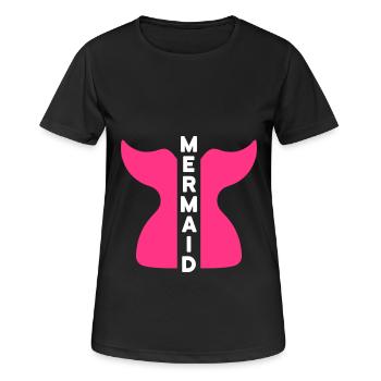 Mermaid (geteilte Meerjungfrauenflosse) - Frauen T-Shirt atmungsaktiv - Schwarz - Vorne - AI Model Female 172 light (172cm)