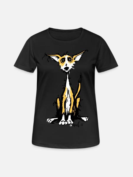 Rauhaar Podenco - Frauen T-Shirt atmungsaktiv - Schwarz