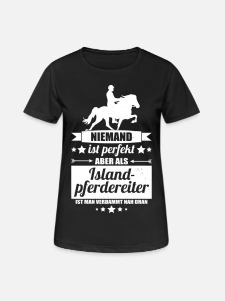 Islandpferdereiter - Frauen T-Shirt atmungsaktiv - Schwarz