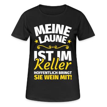 Meine Laune ist im Keller - Frauen T-Shirt atmungsaktiv - Schwarz - Vorne - AI Model Female 172 light (172cm)
