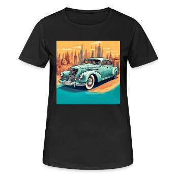 Vintage shabby chic convertible car - Women's Breathable T-Shirt - black - Front - AI Model Female 172 light (172cm)