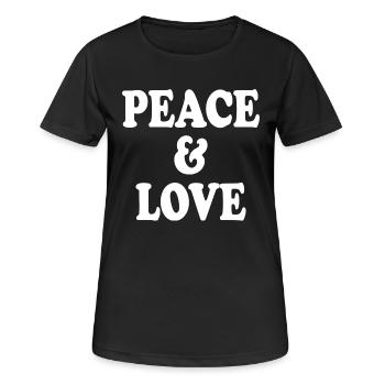 Peace and love - Frauen T-Shirt atmungsaktiv - Schwarz - Vorne - AI Model Female 172 light (172cm)