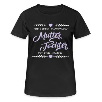 Liebe zwischen Mutter und Tochter - Geschenk - Frauen T-Shirt atmungsaktiv - Schwarz - Vorne - AI Model Female 172 light (172cm)