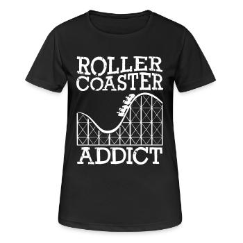 Roller Coaster Addict - Women's Breathable T-Shirt - black - Front - AI Model Female 172 light (172cm)