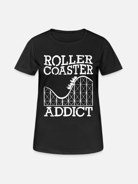 Roller Coaster Addict - Women's Breathable T-Shirt - black