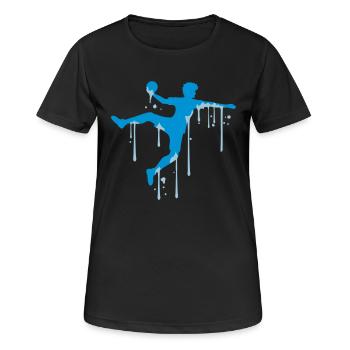 eis schmelzen tropfen graffiti farbe spray silhoue - Frauen T-Shirt atmungsaktiv - Schwarz - Vorne - AI Model Female 172 light (172cm)
