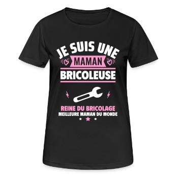 Je suis une maman bricoleuse,cadeau fête des mères - T-shirt respirant Femme - noir - Devant - AI Model Female 172 light (172cm)