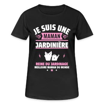 Je suis une maman jardinière,cadeau fête des mères - T-shirt respirant Femme - noir - Devant - AI Model Female 172 light (172cm)