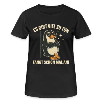 Pingouin cool dans le travail de bureau - T-shirt respirant Femme - noir - Devant - AI Model Female 172 light (172cm)