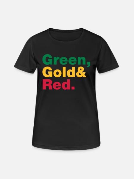 Green, Gold & Red. - Women's Breathable T-Shirt - black