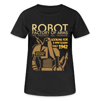 robot2_3c - Frauen T-Shirt atmungsaktiv - Schwarz - Vorne - AI Model Female 172 light (172cm)