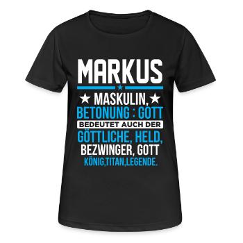 MARKUS - Titan - Frauen T-Shirt atmungsaktiv - Schwarz - Vorne - AI Model Female 172 light (172cm)
