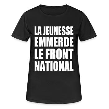 la jeunesse emmerde le front national - T-shirt respirant Femme - noir - Devant - AI Model Female 172 light (172cm)