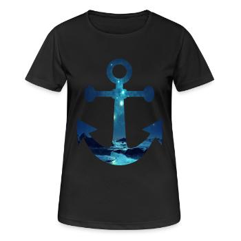 Nordpol Anker - Frauen T-Shirt atmungsaktiv - Schwarz - Vorne - AI Model Female 172 light (172cm)
