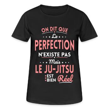 La Perfection n'existe pas le Ju-Jitsu est Réel - T-shirt respirant Femme - noir - Devant - AI Model Female 172 light (172cm)