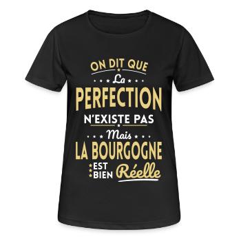 Perfection n'existe pas la Bourgogne est Réelle - T-shirt respirant Femme - noir - Devant - AI Model Female 172 light (172cm)
