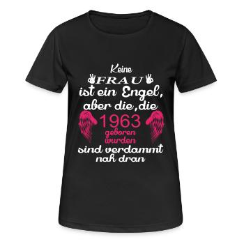 Frau Engel 1963 - Frauen T-Shirt atmungsaktiv - Schwarz - Vorne - AI Model Female 172 light (172cm)