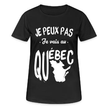 Je peux pas je vais au Québec - T-shirt respirant Femme - noir - Devant - AI Model Female 172 light (172cm)