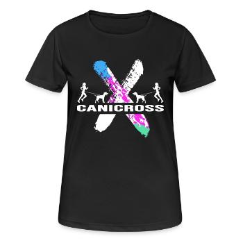 canicross dog sport dog training running with dog - Women's Breathable T-Shirt - black - Front - AI Model Female 172 light (172cm)