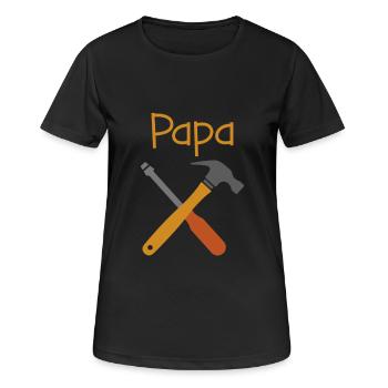 Papa Werkzeug Vater Sohn Partnerlook - Frauen T-Shirt atmungsaktiv - Schwarz - Vorne - AI Model Female 172 light (172cm)