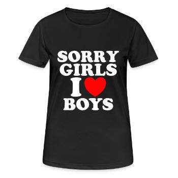Désolé les filles j’aime les garçons - T-shirt respirant Femme - noir - Devant - AI Model Female 172 light (172cm)