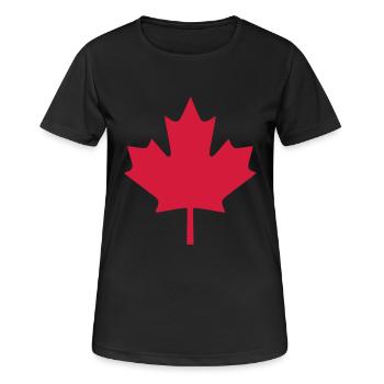 Kanada - Frauen T-Shirt atmungsaktiv - Schwarz - Vorne - AI Model Female 172 light (172cm)