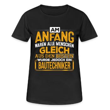 BAUTECHNIKER - Der Beste - Frauen T-Shirt atmungsaktiv - Schwarz - Vorne - AI Model Female 172 light (172cm)