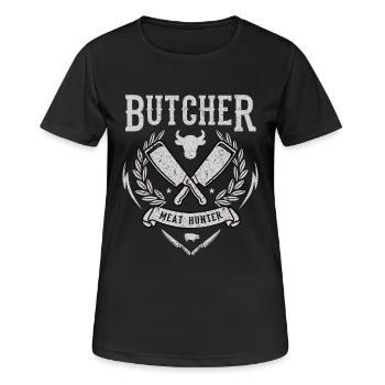 Butcher Boucher Butcher Métier Chemise Cadeau - T-shirt respirant Femme - noir - Devant - AI Model Female 172 light (172cm)