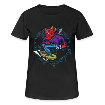 Skate oder ... brenn in der Hölle! - Frauen T-Shirt atmungsaktiv - Schwarz - Vorne - AI Model Female 172 light (172cm)