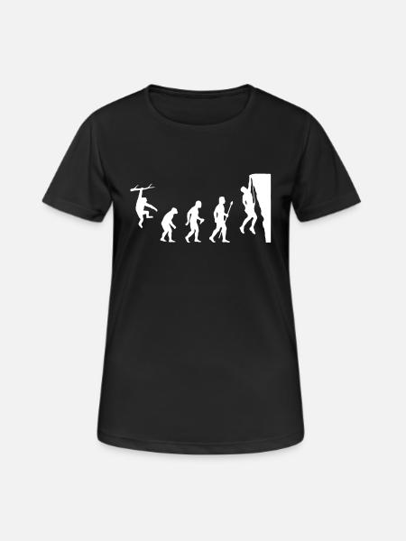 Rock Climbing Evolution Shirt - Women's Breathable T-Shirt - black