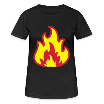 fire__f2 - Frauen T-Shirt atmungsaktiv - Schwarz - Vorne - AI Model Female 172 light (172cm)