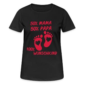 100_wunschkind_001 - Frauen T-Shirt atmungsaktiv - Schwarz - Vorne - AI Model Female 172 light (172cm)