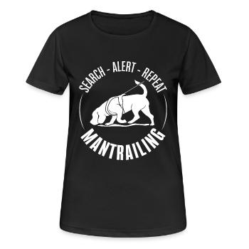 MANTRAILING Hundesport Suchhunde Hunde Hund - Frauen T-Shirt atmungsaktiv - Schwarz - Vorne - AI Model Female 172 light (172cm)