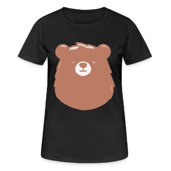 Einfacher gehaltener Bär im flachen Stiel - Frauen T-Shirt atmungsaktiv - Schwarz - Vorne - AI Model Female 172 light (172cm)