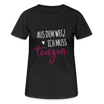 Aus dem Weg! - Frauen T-Shirt atmungsaktiv - Schwarz - Vorne - AI Model Female 172 light (172cm)