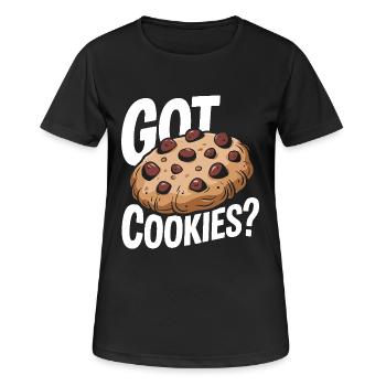 Cookies Cookie Keks Kekse Schokolade - Frauen T-Shirt atmungsaktiv - Schwarz - Vorne - AI Model Female 172 light (172cm)