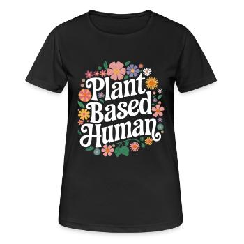 Végétarien Végétalien Végétarien Végétarien - T-shirt respirant Femme - noir - Devant - AI Model Female 172 light (172cm)
