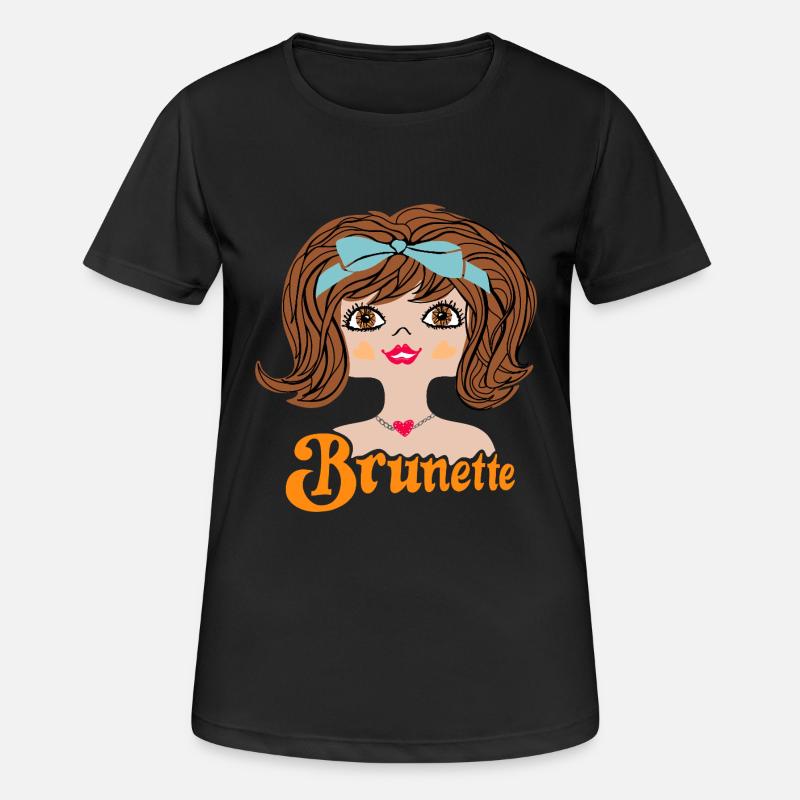 Brunette Retro Vintage - Women's Breathable T-Shirt - black