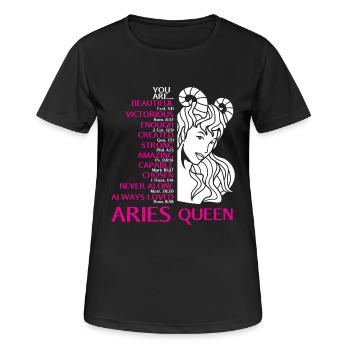 Sternzeichen Widder - Frauen T-Shirt atmungsaktiv - Schwarz - Vorne - AI Model Female 172 light (172cm)