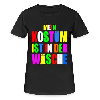 mein kostüm ist in der wäsche - Frauen T-Shirt atmungsaktiv - Schwarz - Vorne - AI Model Female 172 light (172cm)