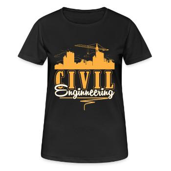 Bau Ingenieur Baustelle Bauarbeiter - Frauen T-Shirt atmungsaktiv - Schwarz - Vorne - AI Model Female 172 light (172cm)