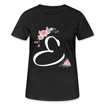 Brief und Blumen - Frauen T-Shirt atmungsaktiv - Schwarz - Vorne - AI Model Female 172 light (172cm)