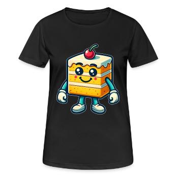 Gâteau joyeux - T-shirt respirant Femme - noir - Devant - AI Model Female 172 light (172cm)