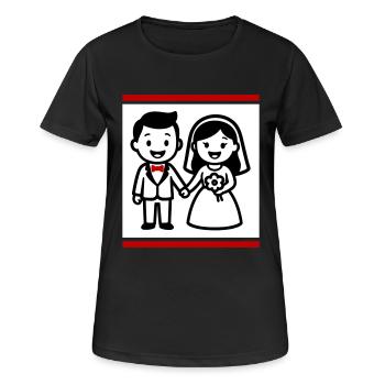 Married couple wedding - Women's Breathable T-Shirt - black - Front - AI Model Female 172 light (172cm)