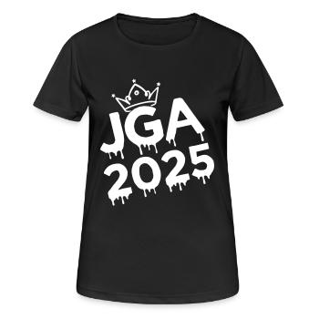 jga 2025 - Frauen T-Shirt atmungsaktiv - Schwarz - Vorne - AI Model Female 172 light (172cm)
