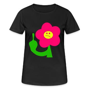 Fuck You Flower - Frauen T-Shirt atmungsaktiv - Schwarz - Vorne - AI Model Female 172 light (172cm)