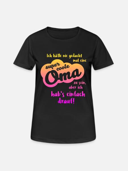 Super coolee Oma Geschenk beste Oma - Frauen T-Shirt atmungsaktiv - Schwarz