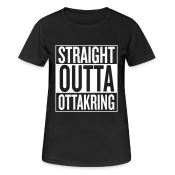 STRAIGHT OUTTA OTTAKRING - Frauen T-Shirt atmungsaktiv - Schwarz - Vorne - AI Model Female 172 light (172cm)